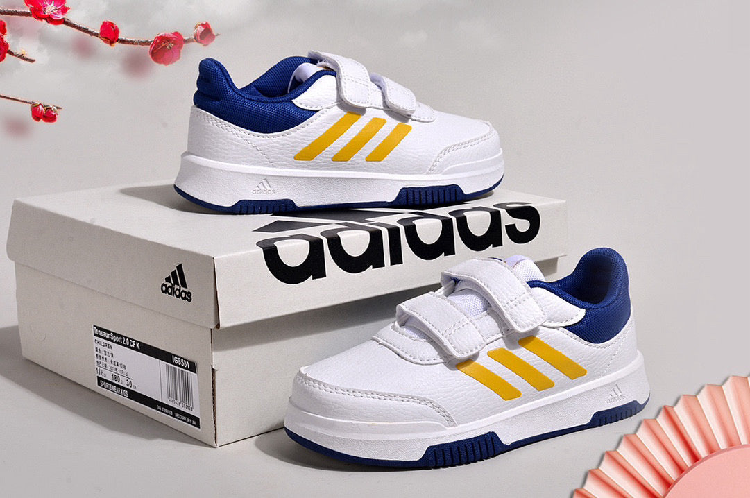 Adidas Velcro Sneakers" white, navy"