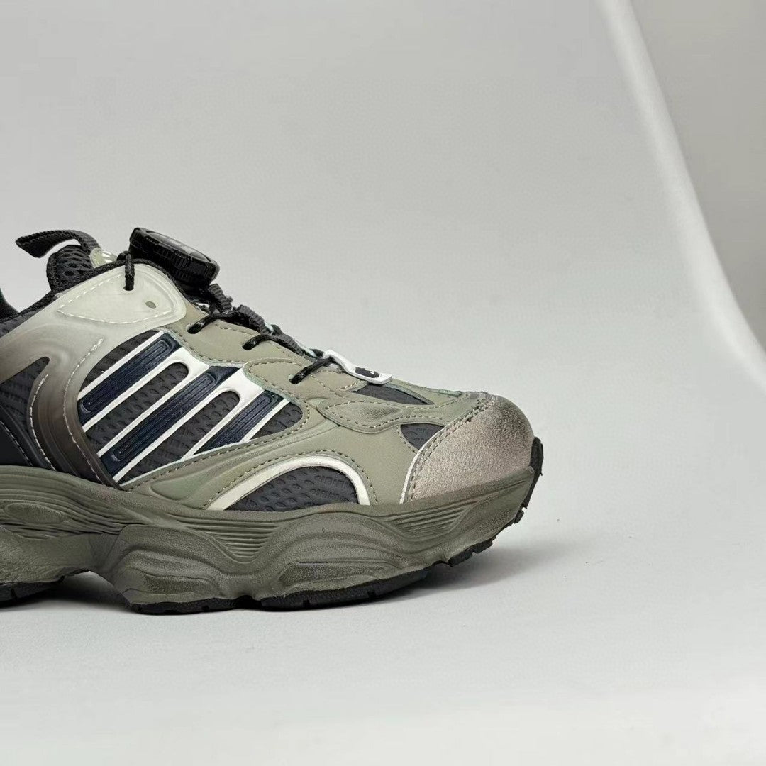 Adidas XLG Runner Deluxe runner dad shoes" olive green, black"