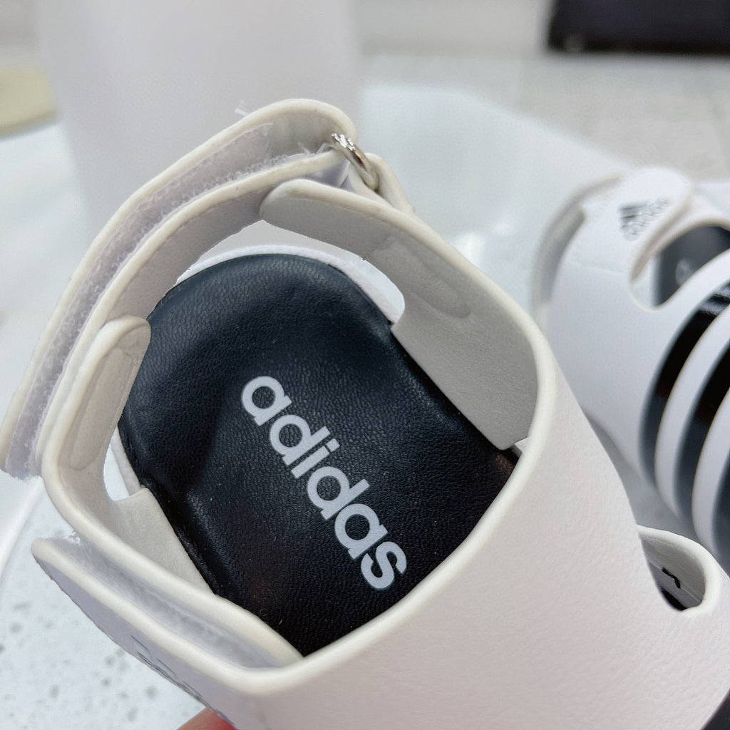 Adidas clover new sandals" white, & black"
