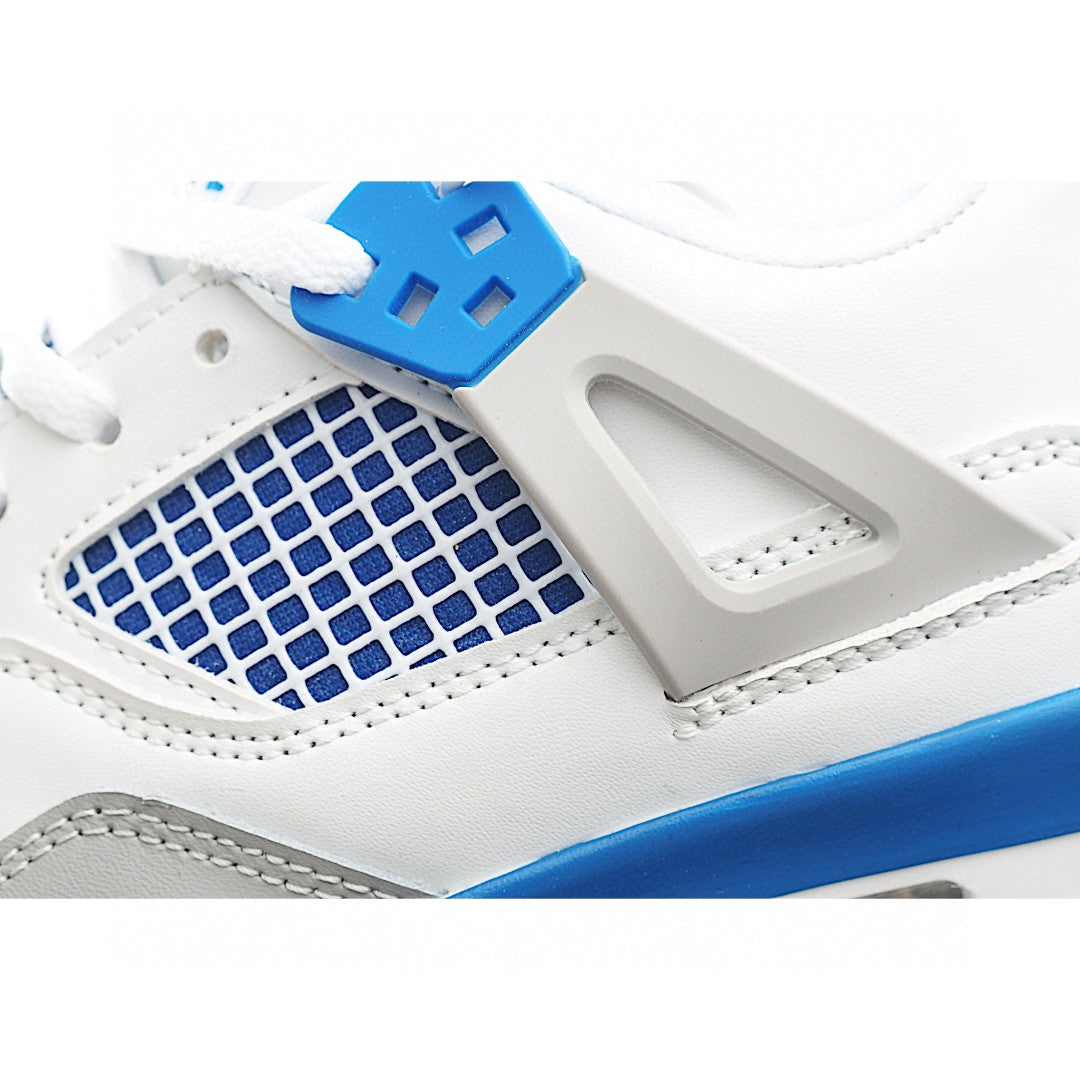 NK AJ 4th generation lace-up basketball air cushion children's shoes" white, gray, blue"