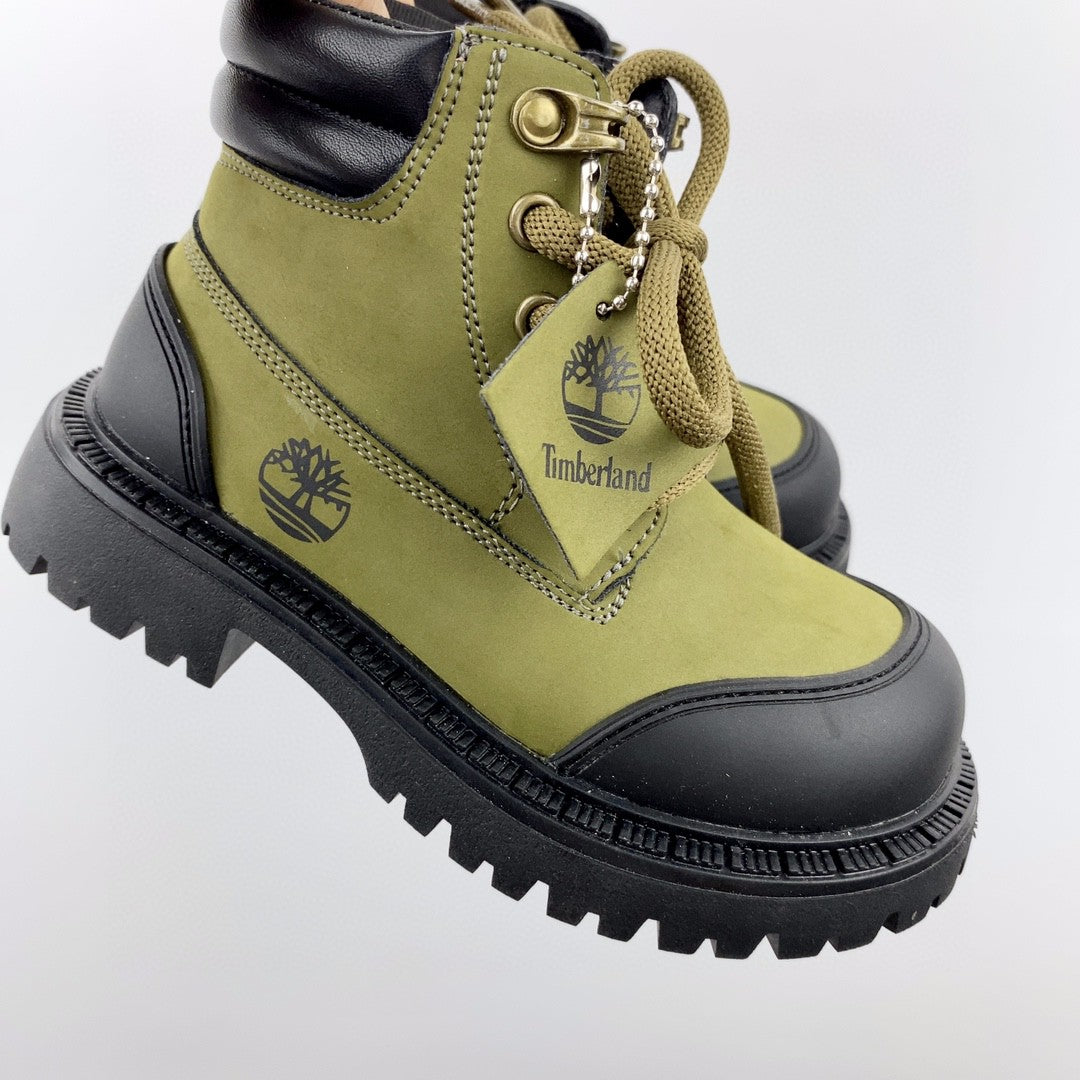 Timberland children's martin boots" olive green"