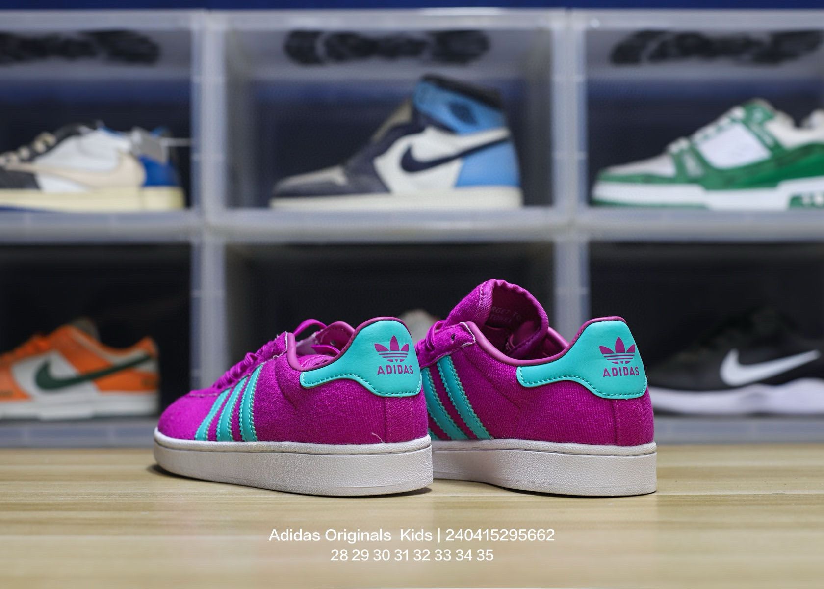 Adidas clover pig leather sneakers "dark pink"