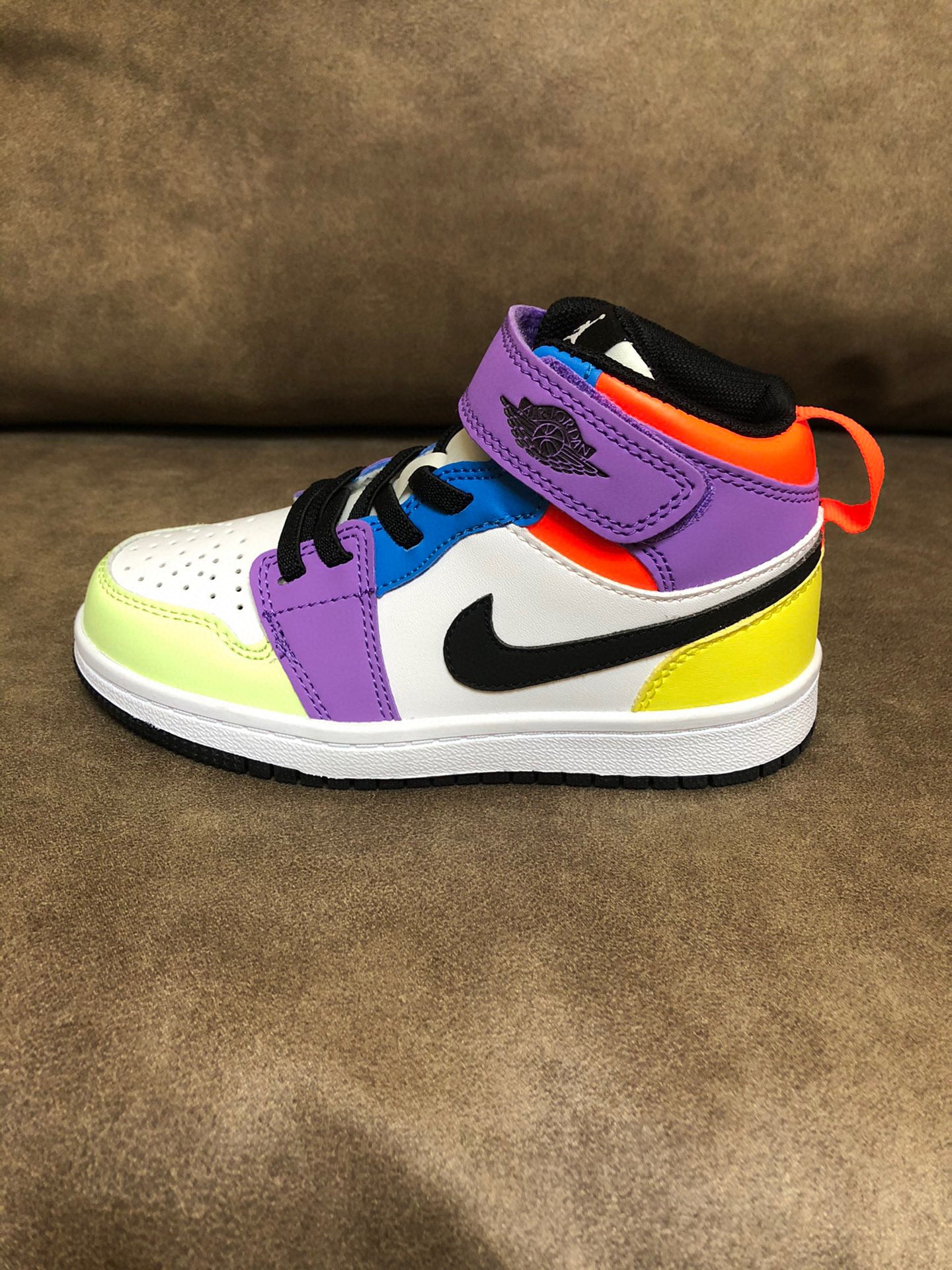 Joe's high-top Velcro children's shoes" purple, yellow, blue, white"
