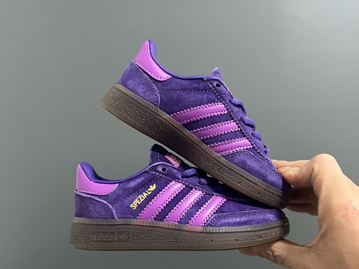 Adidas training 3 generation pig leather children's shoes" purple"