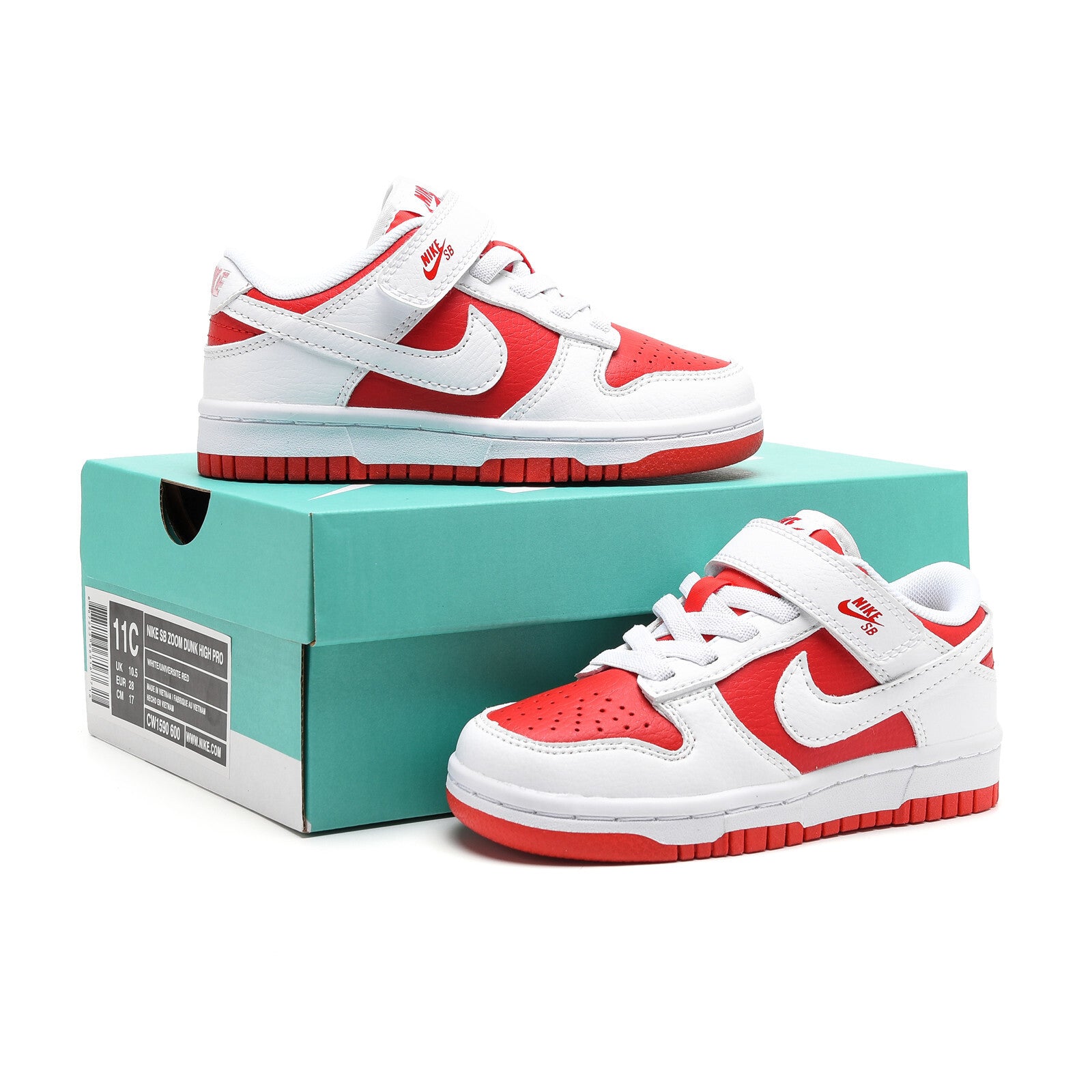 SB Velcro children's shoes" white, red"