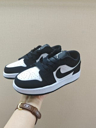 Qiao Yizhuan G version low-top children's lace-up sports shoes" black, white"
