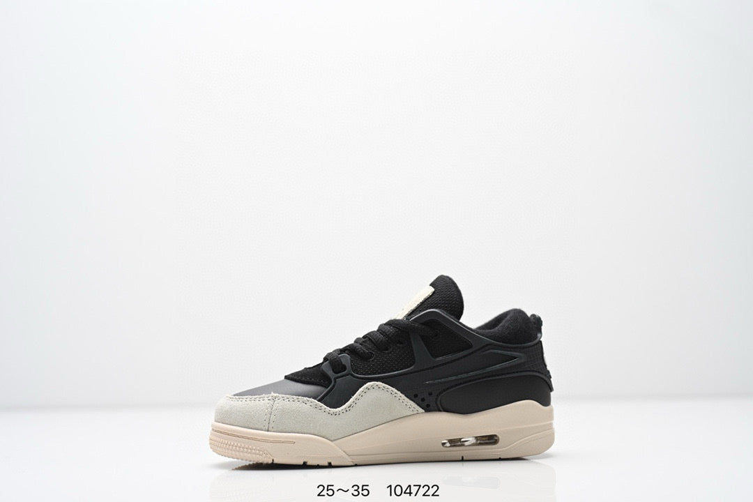 Jordan 4 low-top air cushion basketball shoes" black, gray"