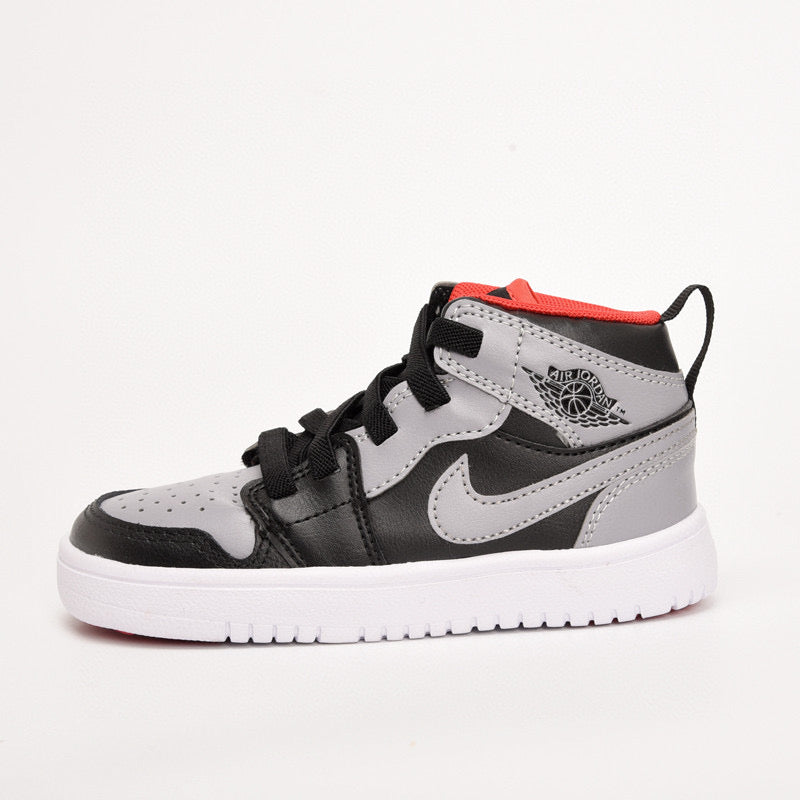 Jordan high top inner Velcro elastic band children's shoes" gray, black"