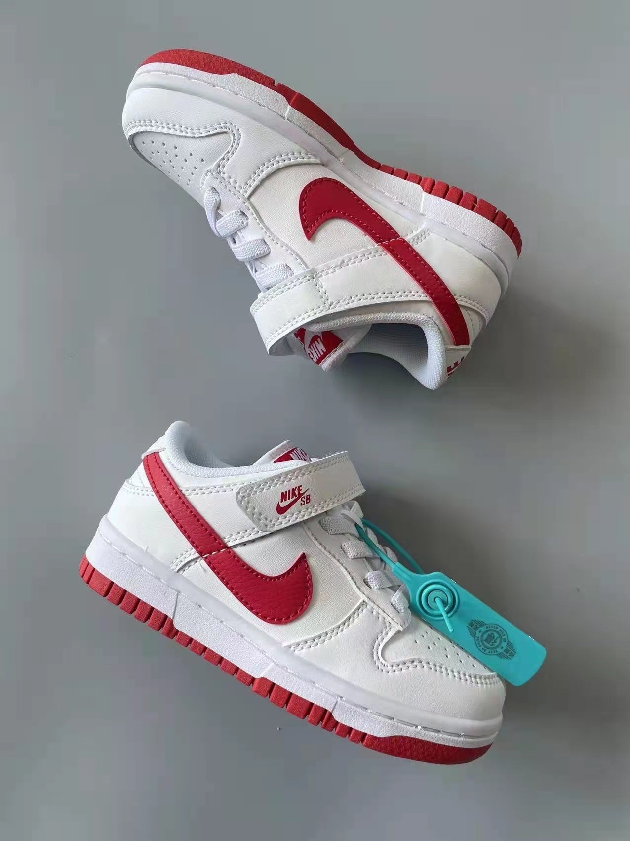SB Velcro children's shoes" white, red"