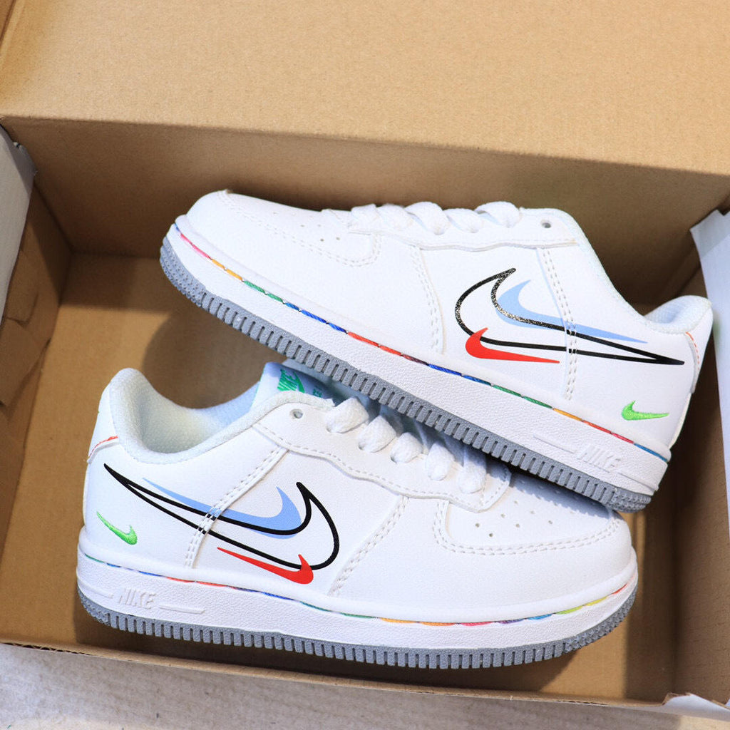 Air Force low-top lace-up sneakers" white"