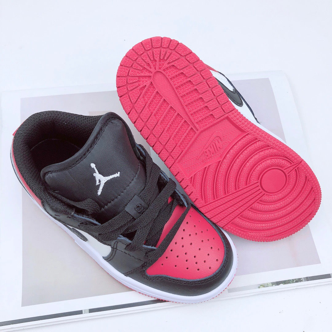Joe 1 low-top elastic buckle parent-child shoes" black, white, pink"