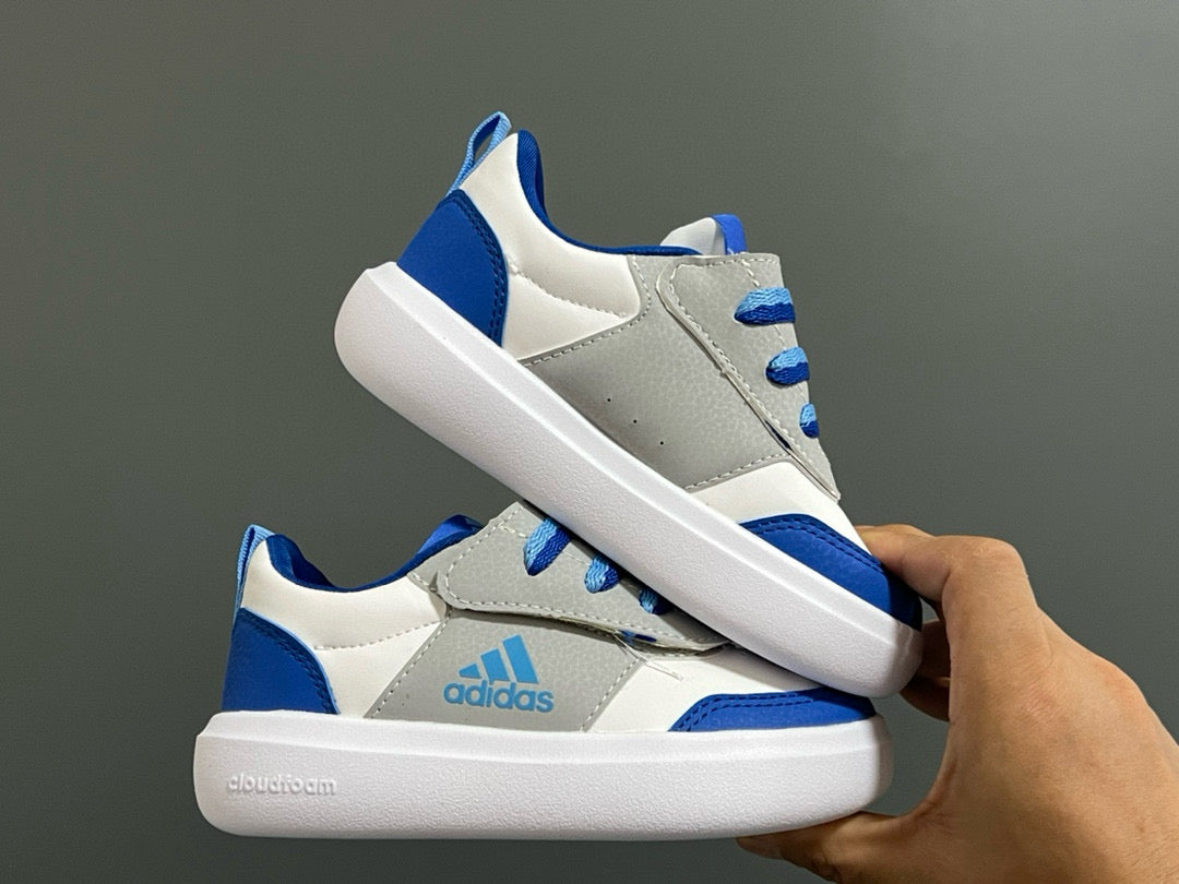 Adidas Little Dragon joint Velcro children's shoes" white, blue"