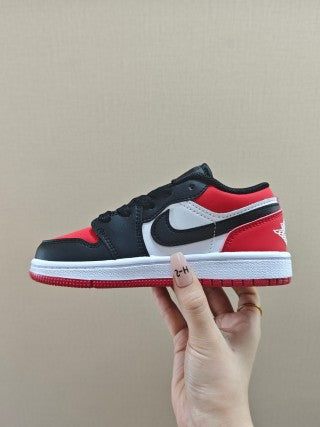 Qiao Yizhuan G version low-top children's lace-up sports shoes" black, red"