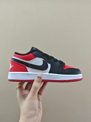 Qiao Yizhuan G version low-top children's lace-up sports shoes" black, red"