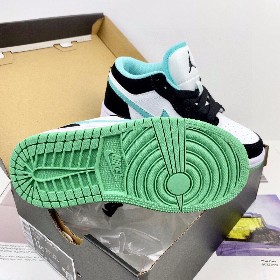 Joe 1 low-top children's shoes" black, white, mint green"