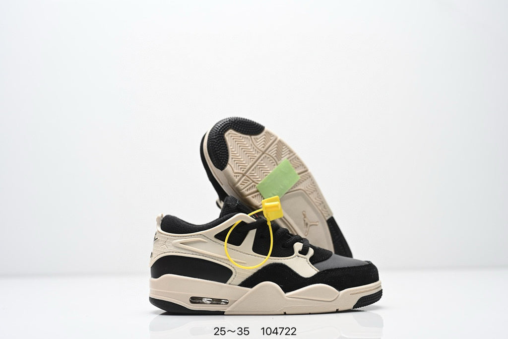 Jordan 4 low-top air cushion basketball shoes" black, cream"
