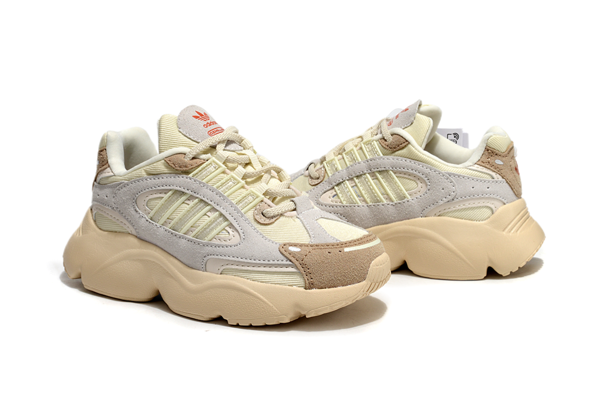 Adidas casual shoes " beige, light grey, and a very light cream"