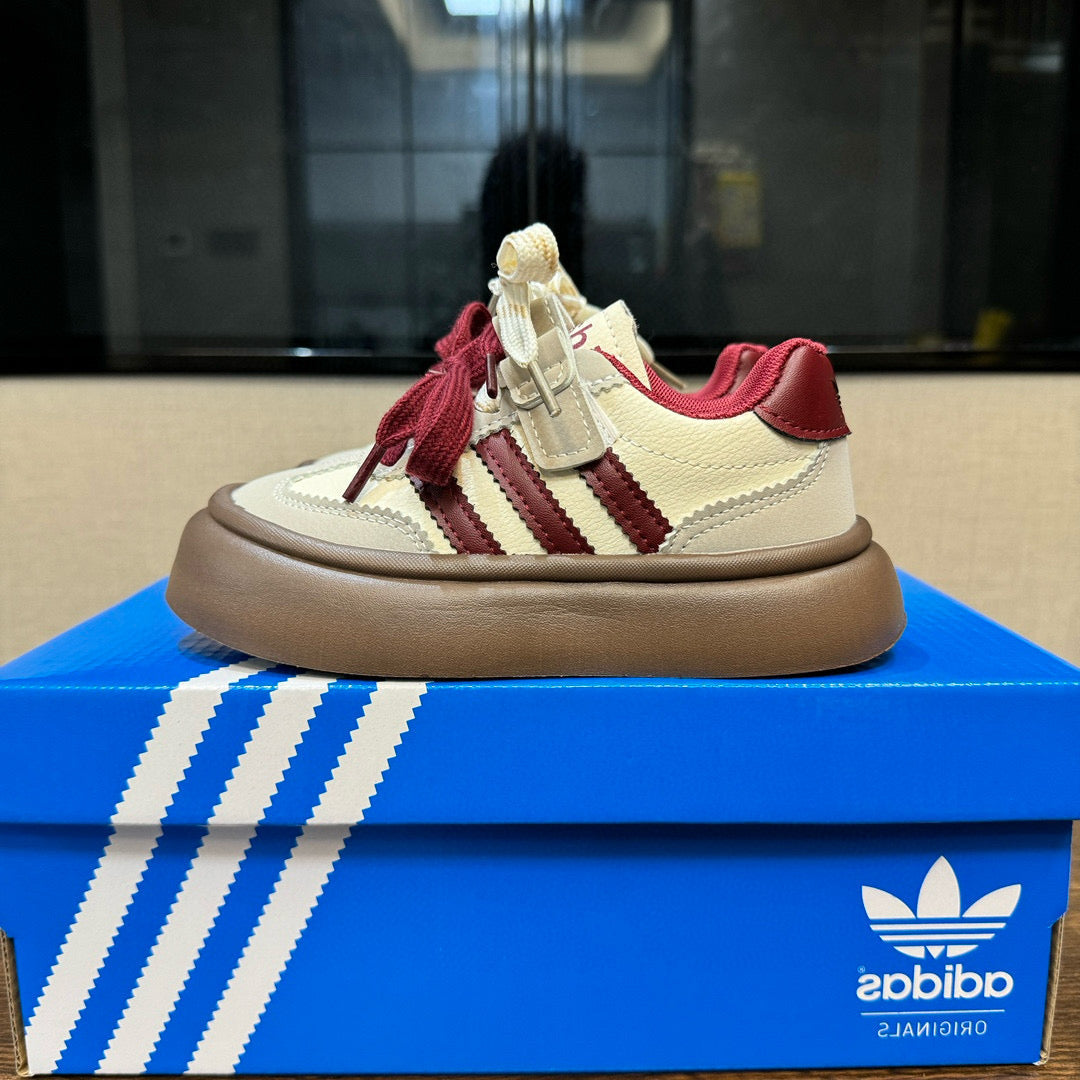 Adidas training invisible Velcro sneakers" Cream,  burgundy"