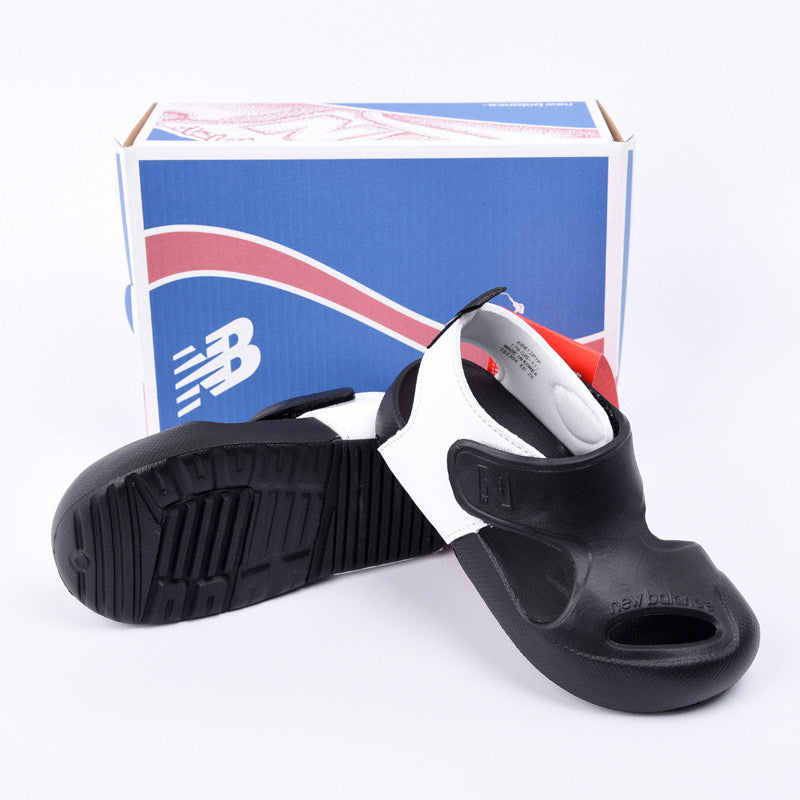 New NB closed toe sandals" white, black"