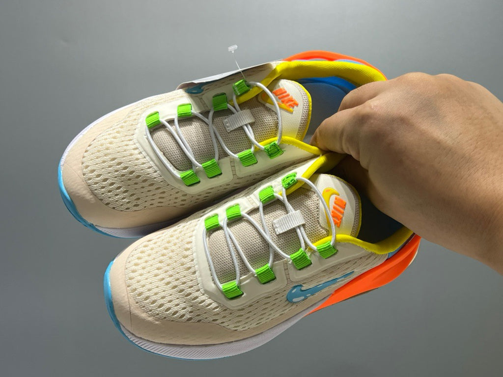 Nike 270 third generation elastic band air cushion children's shoes" light orange, red, blue"