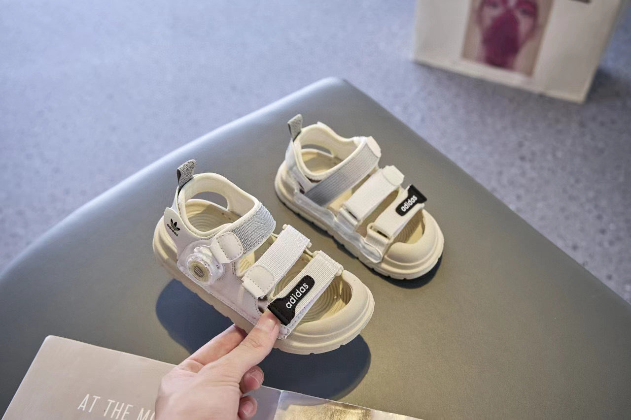 Adidas swivel buckle toe sandals " cream"