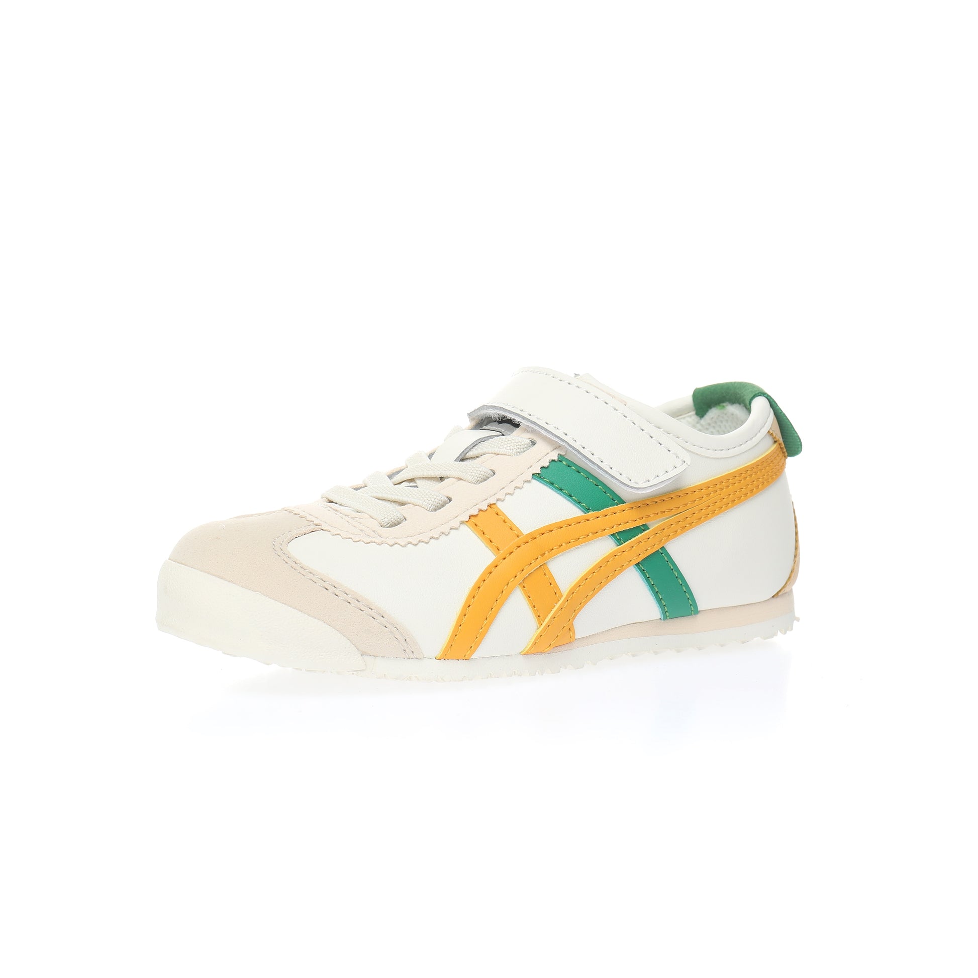 Asics Tiger" cream, orange, green"