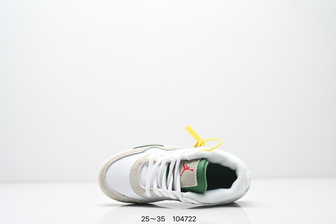 Jordan 4 low-top air cushion basketball shoes" white, green"