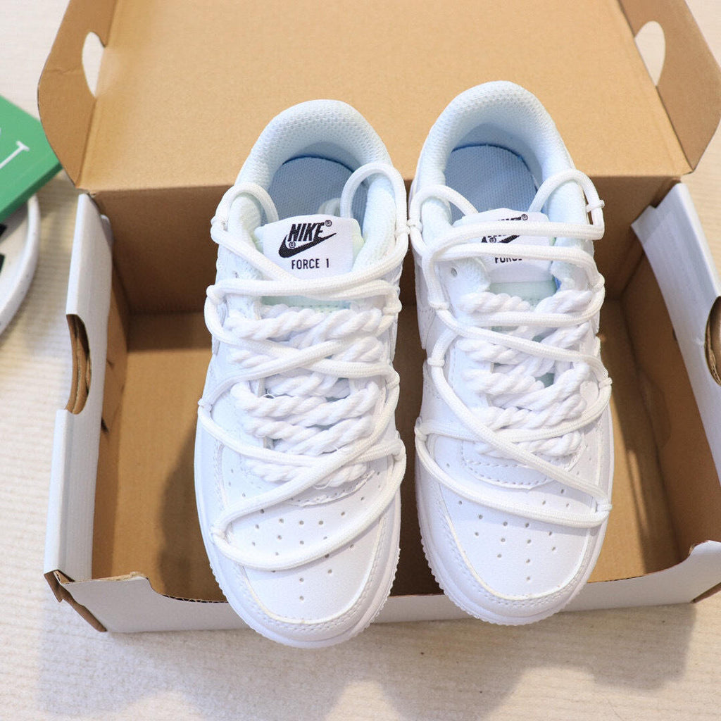 Air Force low-top lace-up sneakers" white"