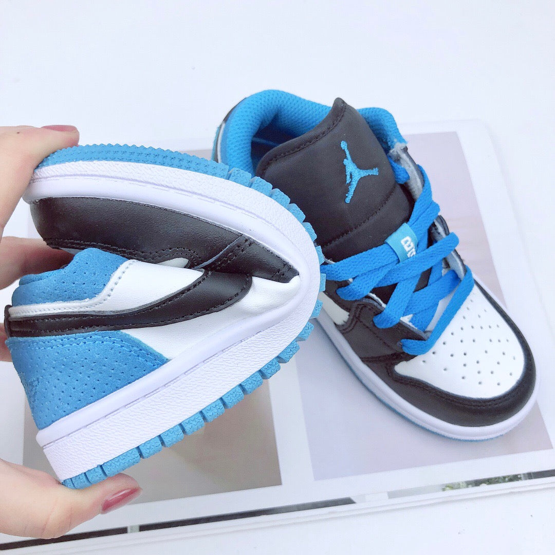 Joe 1 low-top elastic buckle parent-child shoes" blue, white, black"