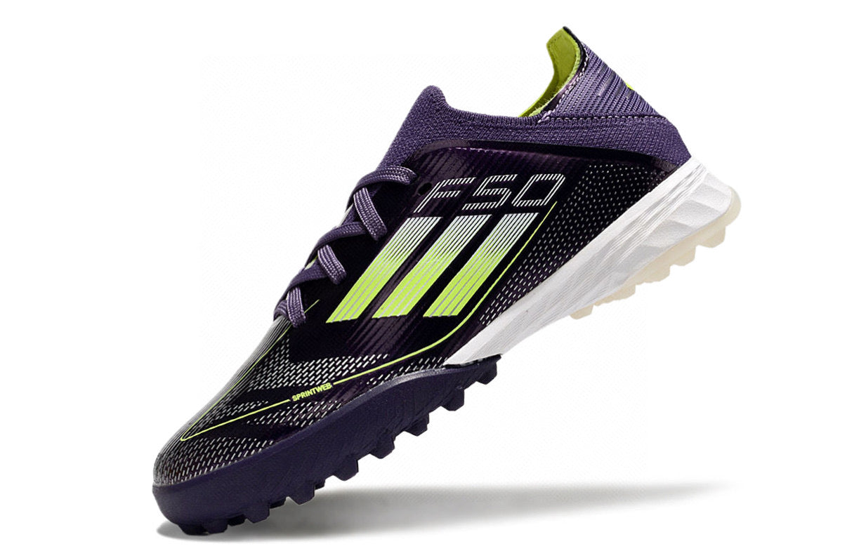 Adidas F50 knitted waterproof football shoes" purple, white"