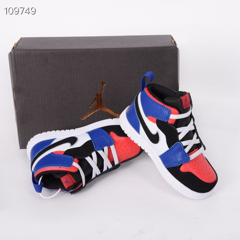 Jordan high top elastic band" white, blue, red"