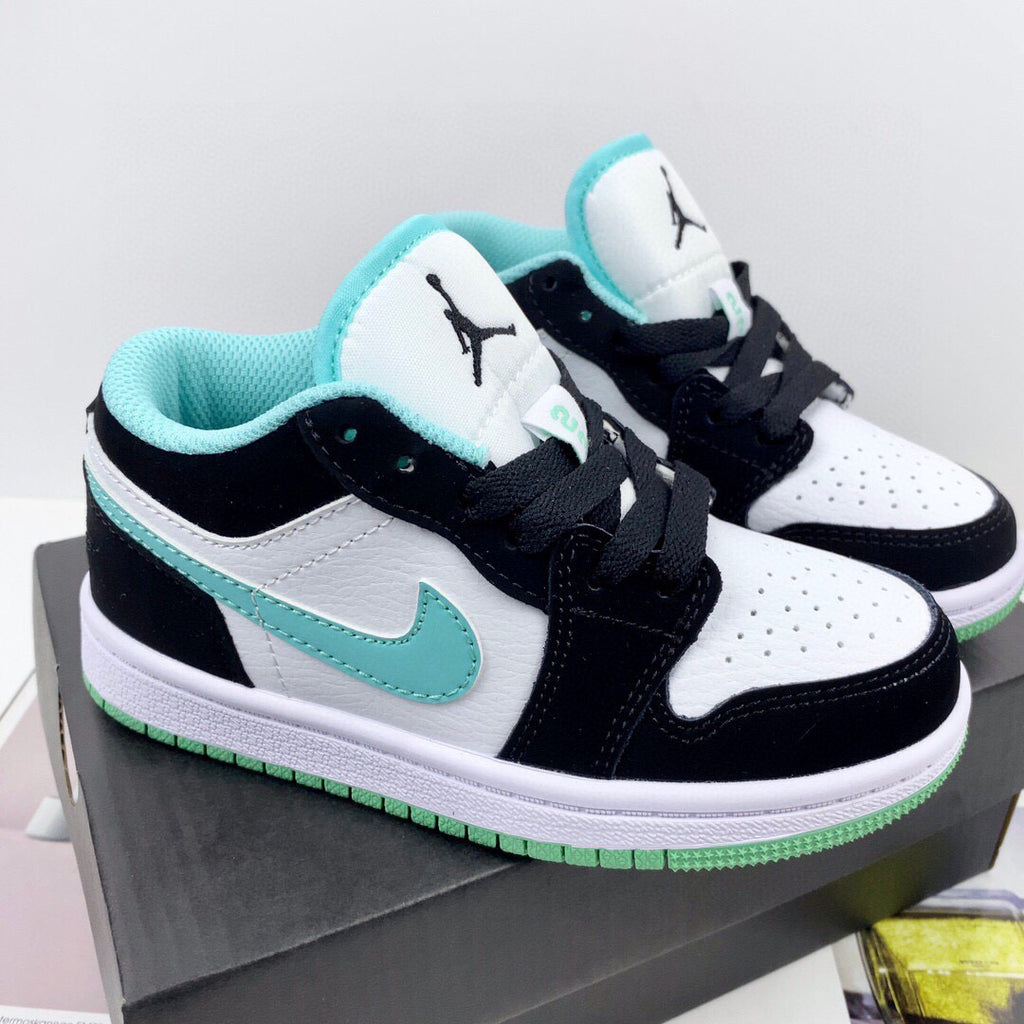 Joe 1 low-top children's shoes" black, white, mint green"