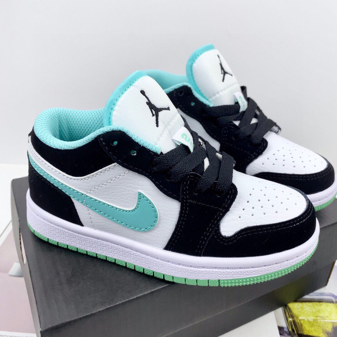 Joe 1 low-top children's shoes" black, white, mint green"