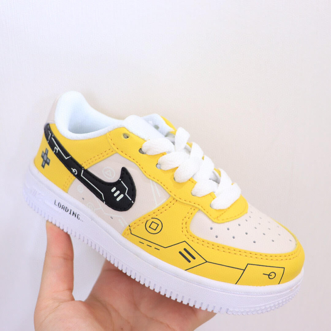Air Force low-top lace-up sneakers" yellow, white"