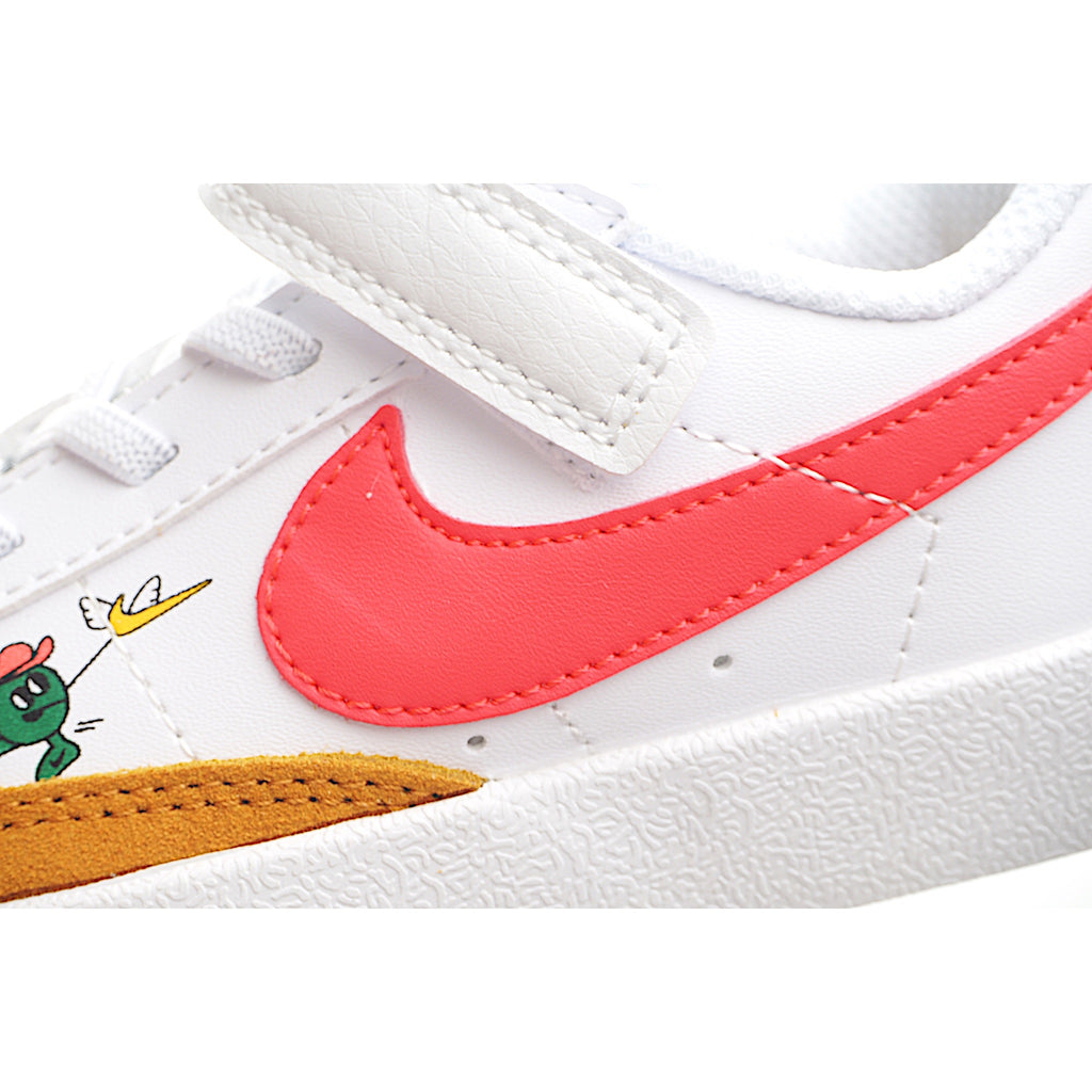 Trail Blazers Velcro Low-Top Kids Sneakers" white, red"