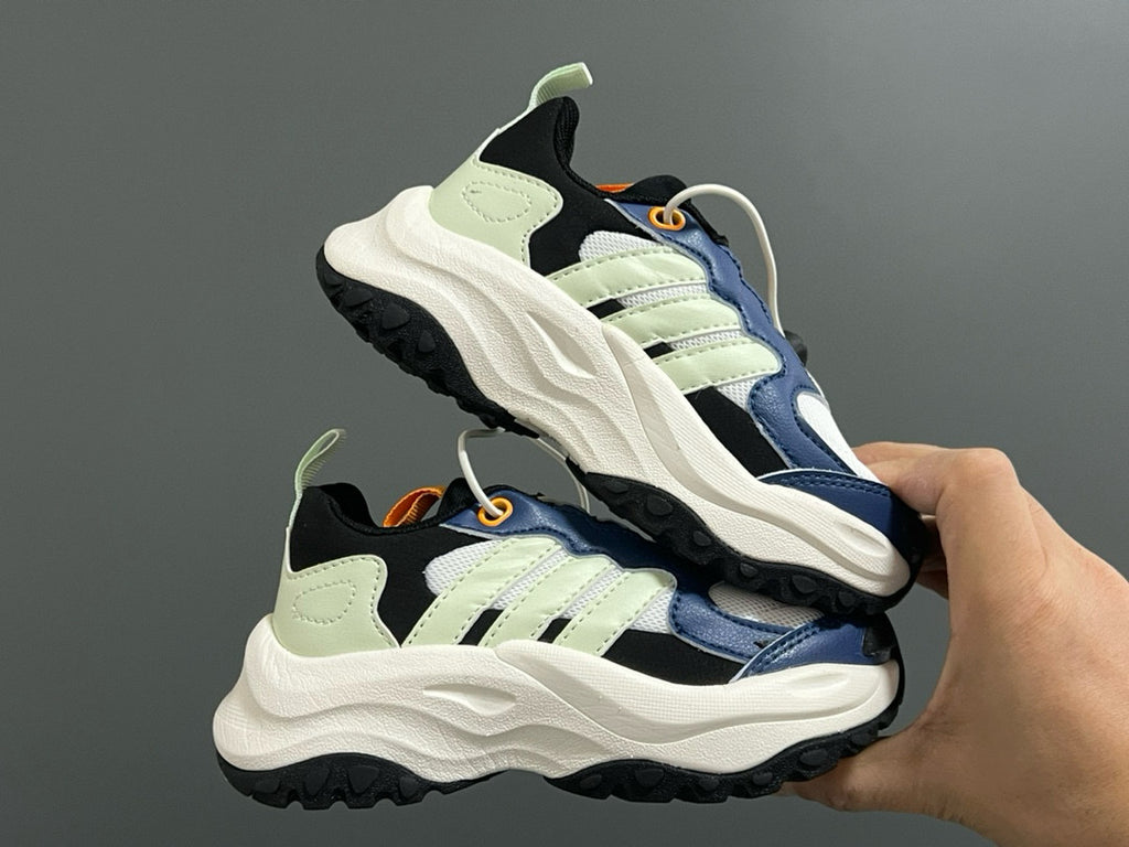 Adidas new elastic buckle children's shoes" white, black, blue"