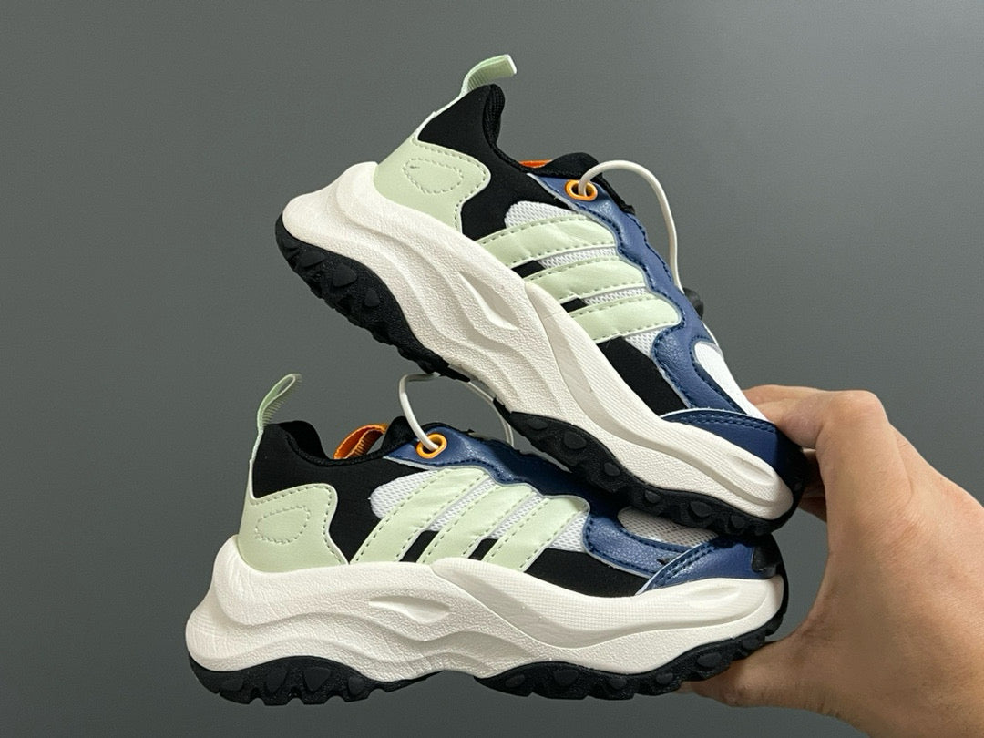 Adidas new elastic buckle children's shoes" white, black, blue"