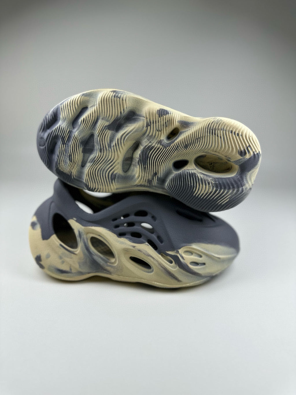 Coconut Crocs" light gray, cream"
