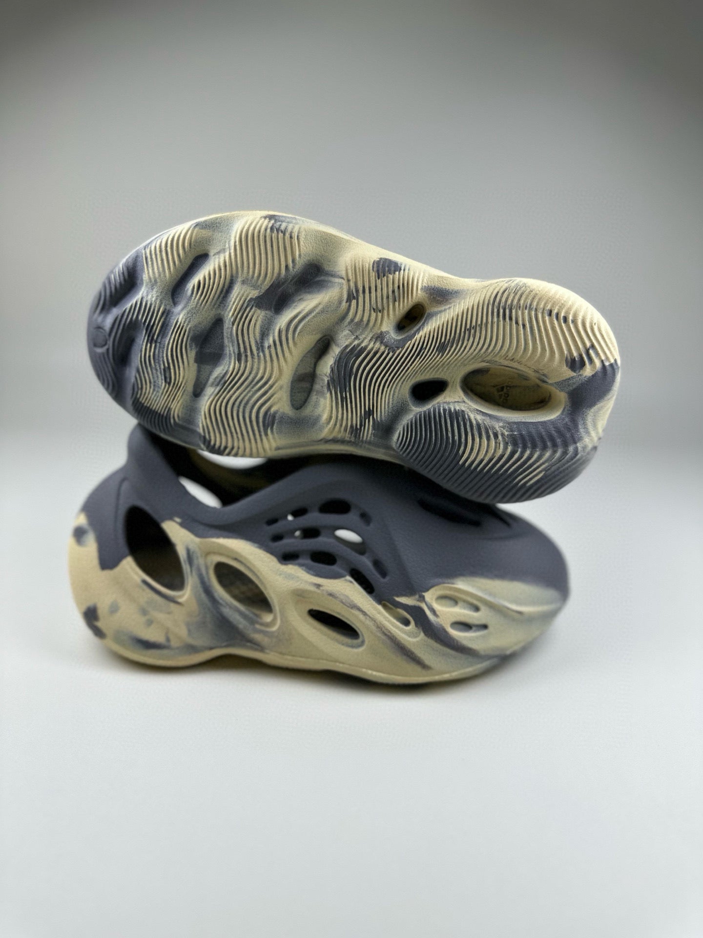 Coconut Crocs" light gray, cream"
