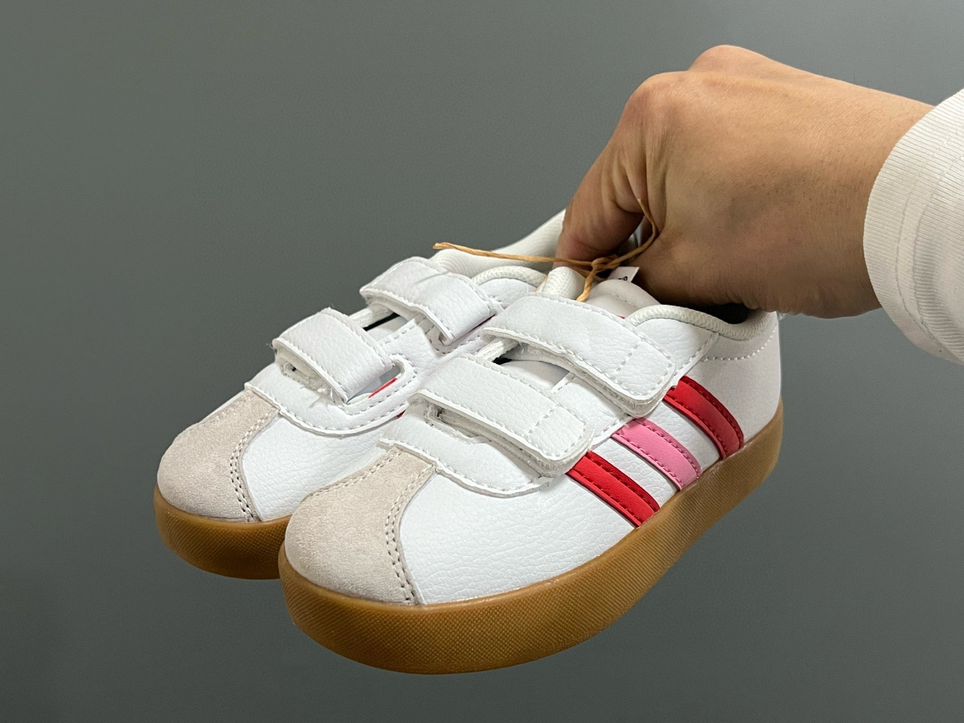 Adidas tennis shoes" white, red, pink"