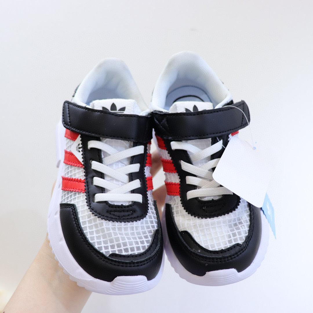 Adidas clover lightweight soft sole" white, black, red"
