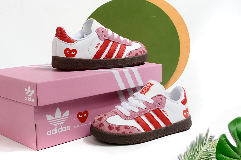 Adidas children's training shoes" white, red"
