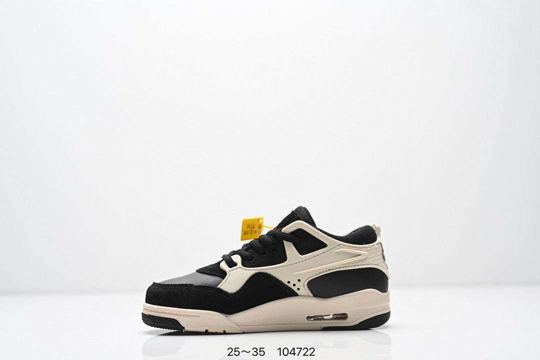 Jordan 4 low-top air cushion basketball shoes" black, cream"