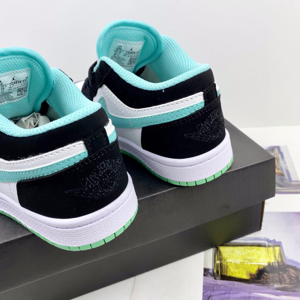 Joe 1 low-top children's shoes" black, white, mint green"