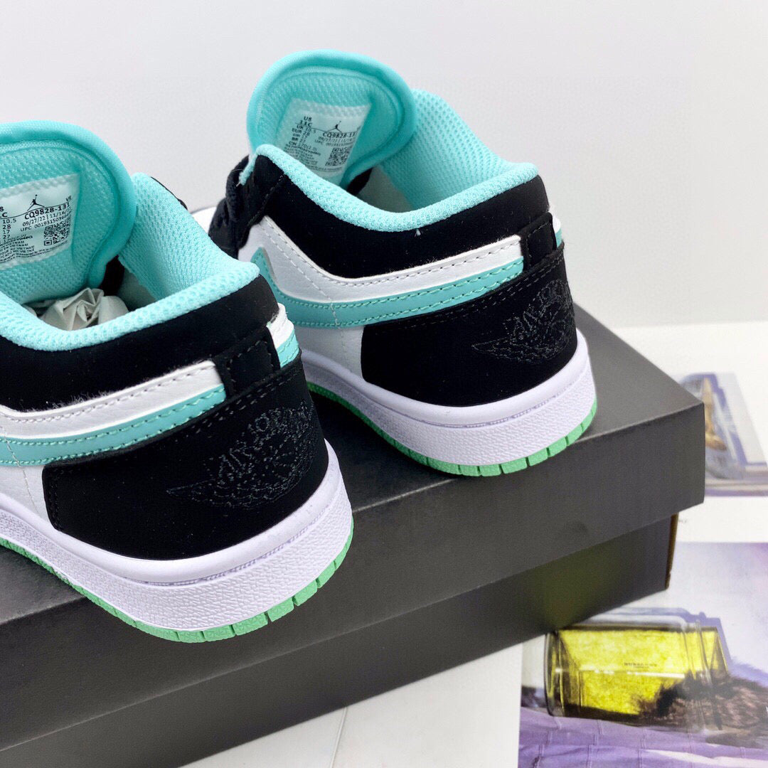 Joe 1 low-top children's shoes" black, white, mint green"
