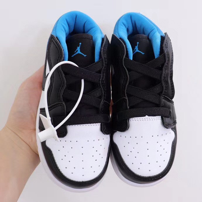 Jordan low top elastic band" white, black, blue"