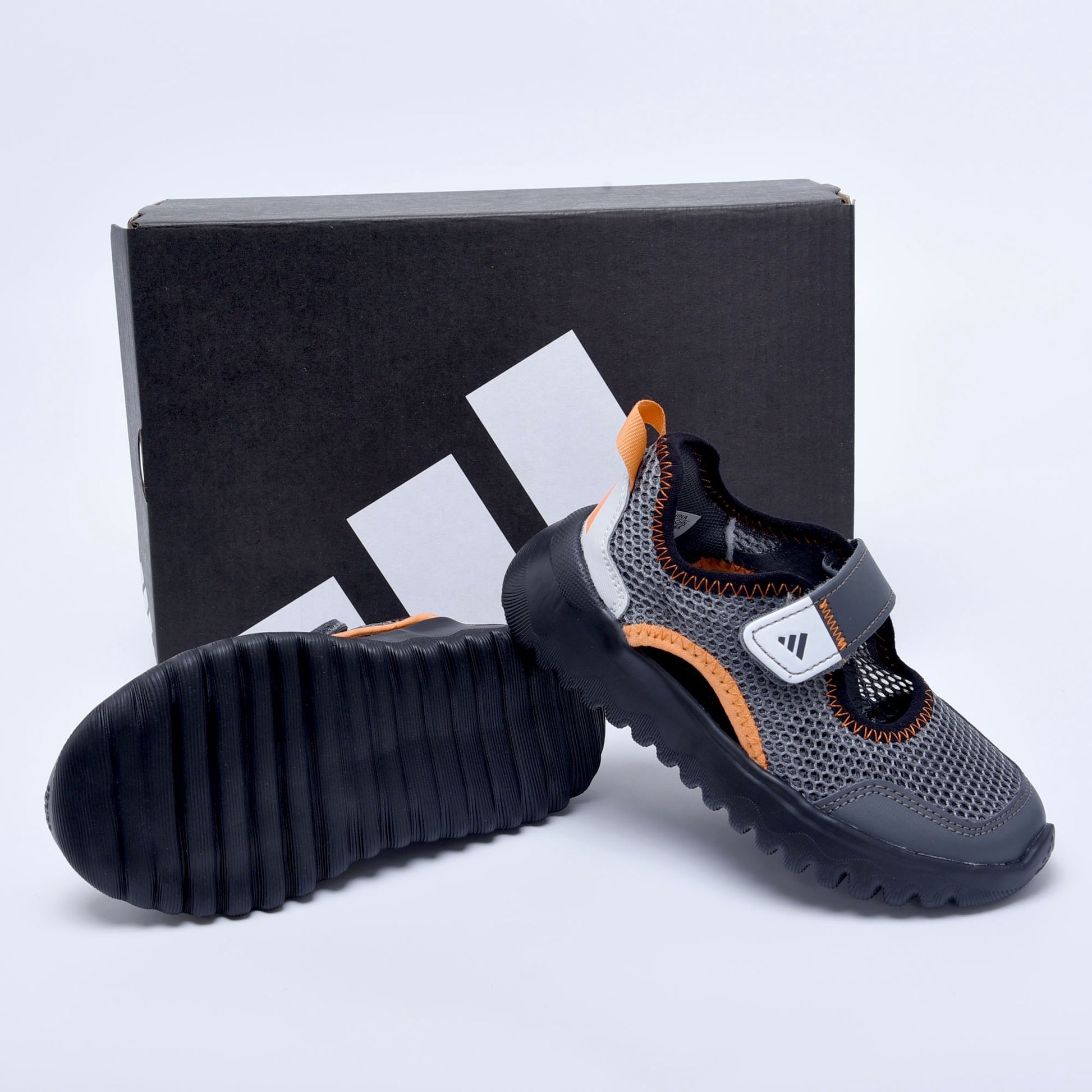 Adidas mesh single buckle sandals "black"