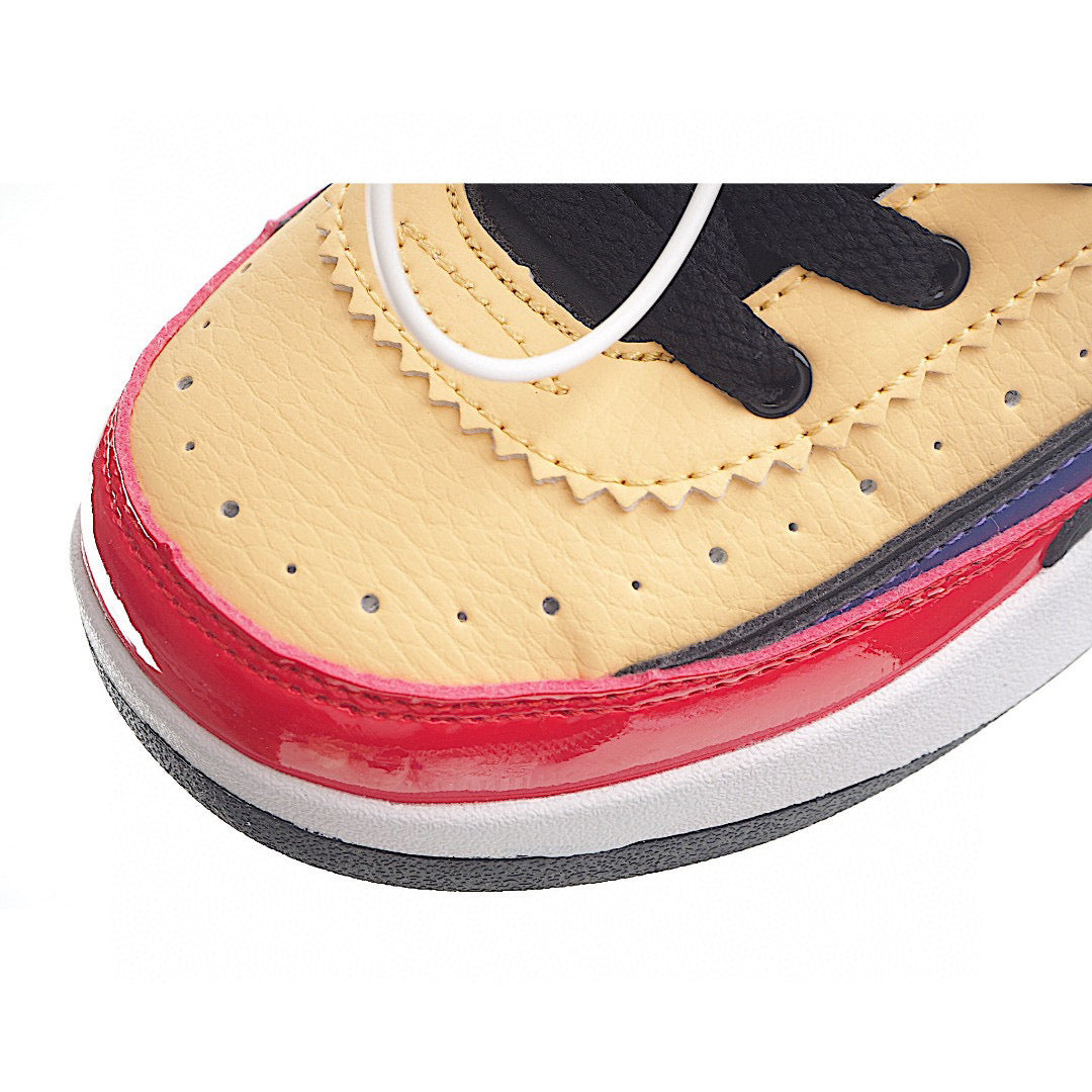 Jordan 2 retro running shoes for kids " red, black, navy, beige"