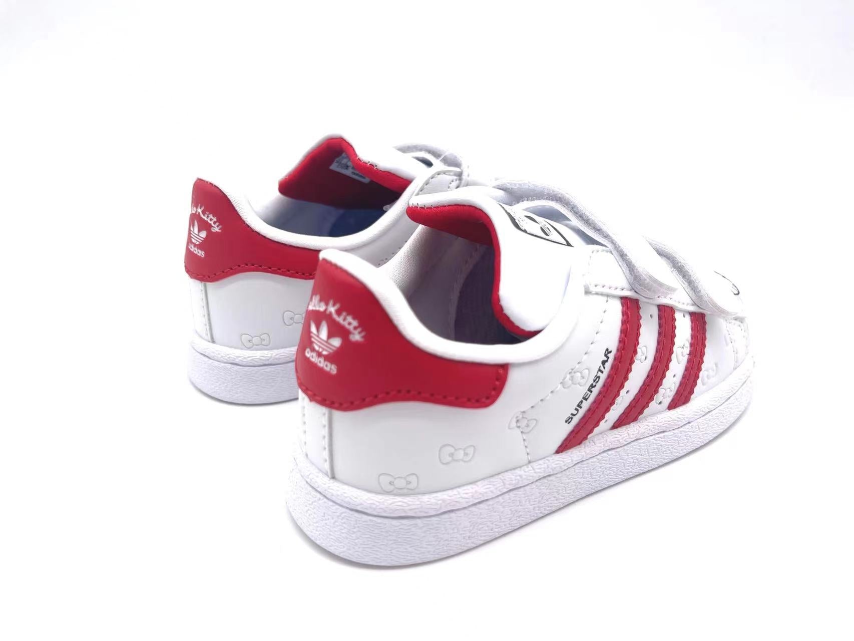 Adidas classic shell toe children's shoes" white, red"