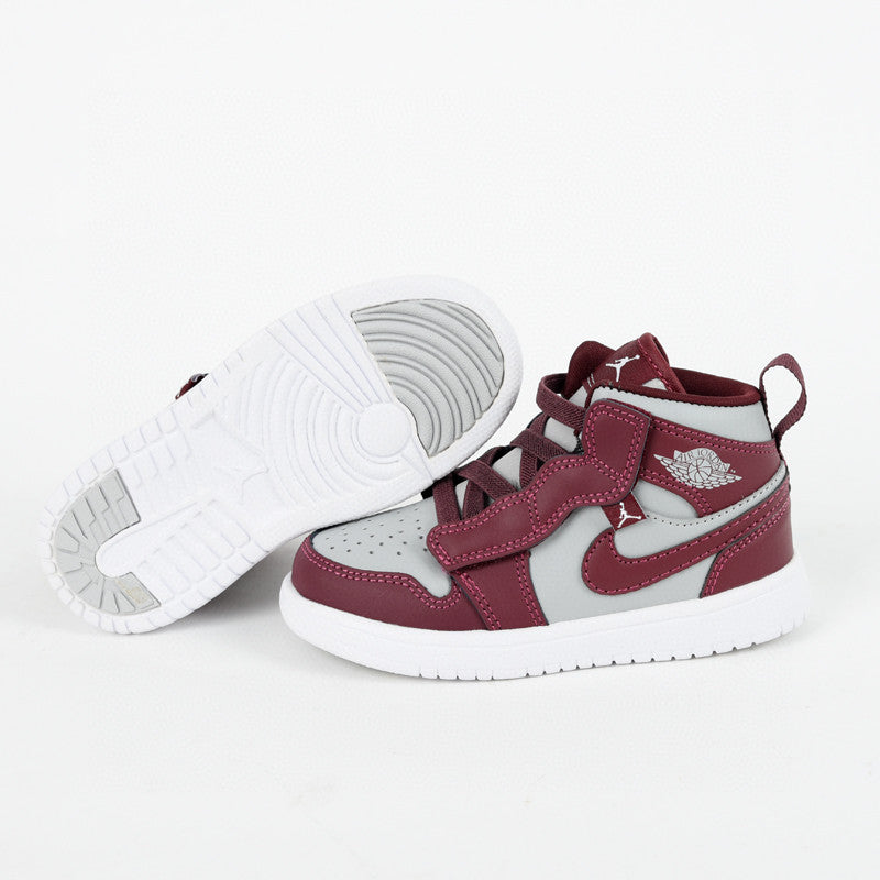 Jordan high top elastic band" burgundy, light gray"
